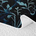 thumbnail image 5 of Homewish Halloween Bird Skull Quilt Full,Rustic Floral Pattern Full Bedspread Sets,Navy Teal Black,3 Pieces, 5 of 7