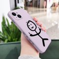 thumbnail image 1 of Line Man Phone Case For iPhone 16 15 14 13 12 11 Pro Max Mini X XR XS Plus Cover Light Purple 1 iPhone 12 Pro, 1 of 6