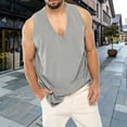 thumbnail image 5 of Diufon Men's Sleeveless V-Neck T Shirt Casual Loose Muscle Tank Tops Summer Soft Cotton Workout Gym Wear, 5 of 9