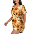 thumbnail image 2 of Kdxio Happy Halloween 5 Print Pajamas Sets for Women Short-Sleeved Pjs with Lounge Shorts Two Piece Sleepwear S-4XL, 2 of 8