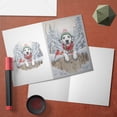 thumbnail image 3 of Playful Dalmatian Welcomes Winter Snowy Day with Cardinal Bird 5x7in Folded Greeting Card Dog Lover Single Note Card with Envelope - 2017, 3 of 5