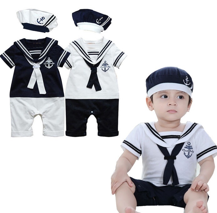 0-24M New Baby Toddler Boy kid Navy sailor outfit suit set size 0 1 2 3 4 5