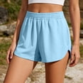 thumbnail image 5 of ibuvkizy Womens Running Shorts Summer Elastic Waist Plus Size Athletic Shorts with Pockets for Walking Gym Hiking, 5 of 8