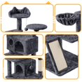 thumbnail image 4 of Yaheetech 57.5''H Cat Tree Tower w/ 2 Condos & Round Platforms & Ladder for Small Cats, Dark Gray, 4 of 7