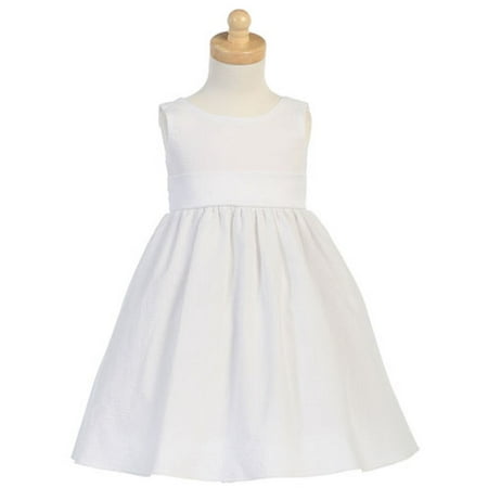 Baby Toddler Girls White Seersucker Stripe Easter Dress 6M-12