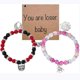 thumbnail image 2 of Hazbin-Pulseras angulares de Anime Merch, brazaletes a juego con corazón, regalos para mujeres y hombres, con tarjeta de bebé, 2 of 5