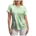 thumbnail image 3 of NIEWTR Women's V Neck Floral Print Scrub Tops Breathable Nursing Uniform Shirts with Pockets Wrinkle Resistant Fabric(Light Green,XL), 3 of 3