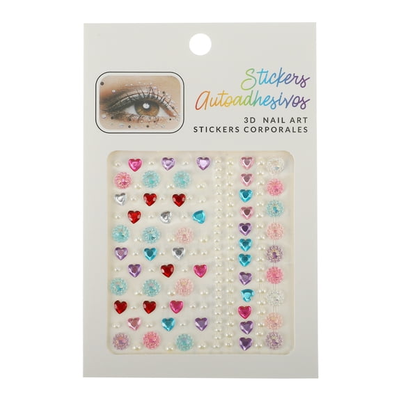 Unique Bargains Charming Face Rhinestone Stickers Assorted Color