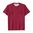 thumbnail image 4 of Outfmvch Shirts for Women Short Sleeve Tops Heart Crewneck Shirt Work Job Summer Basic Going Out Casual Ladies Blouse Red 2XL, 4 of 4