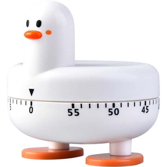 Cute Duck Kitchen Timer 60-Minute Countdown Timer Adjustable Loud Alarm Cooking Rotating Mechanical Timer Count Up Countdown Clock Time Management Tool