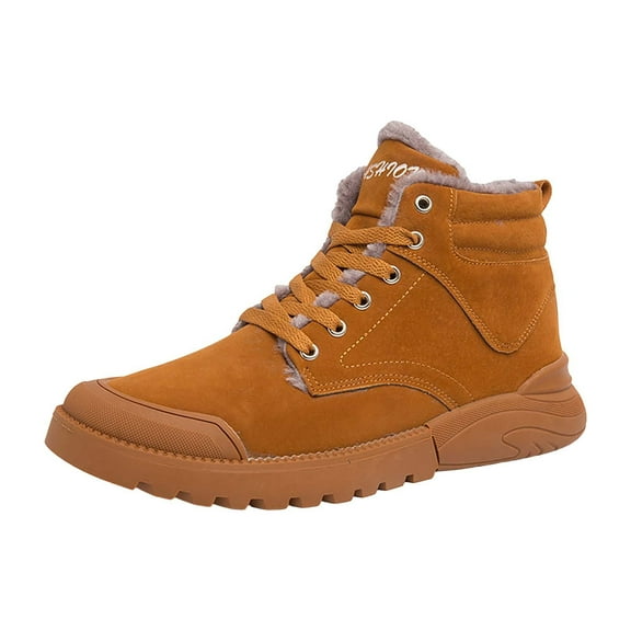 NOKIO Men'S Snow Boots Men'S High Top Snow Boots Fashion Casual Trainers Breathable Flat Casual Shoes Winter Padded Warm Men'S Boots Men'S Leisure Snow Field Shoes