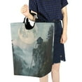 thumbnail image 4 of Yayeee Freestanding Laundry Hamper with Handle Collapsible Large Storage Basket for Clothes, Moon and House, 4 of 7