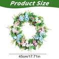 thumbnail image 3 of FENGGHAO 17.7 Inch Blue Hydrangea Spring Wreath Artificial Silk Flower Wreath for Front Door Summer Outdoor Home Decor, 3 of 7