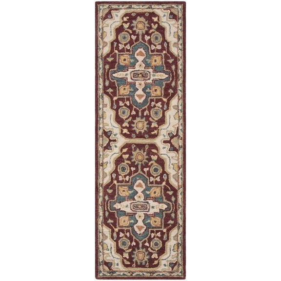 SAFAVIEH Aspen Jerred Southwestern Wool Runner Rug, Red/Blue, 2'3" x 7'