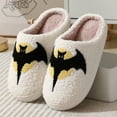thumbnail image 5 of Fesfesfes Slip On Shoes for Women Halloween Bats Warm Winter Cotton Slippers Men And Women Couple Models Home Indoor Cotton Slippers Soft Soles Plush Warm Cotton Slippers 7.5(40), 5 of 7