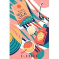 thumbnail image 1 of Florida, Beach Bliss Collection, Beach Towel (16x24 Giclee Gallery Art Print, Vivid Textured Wall Decor), 1 of 3