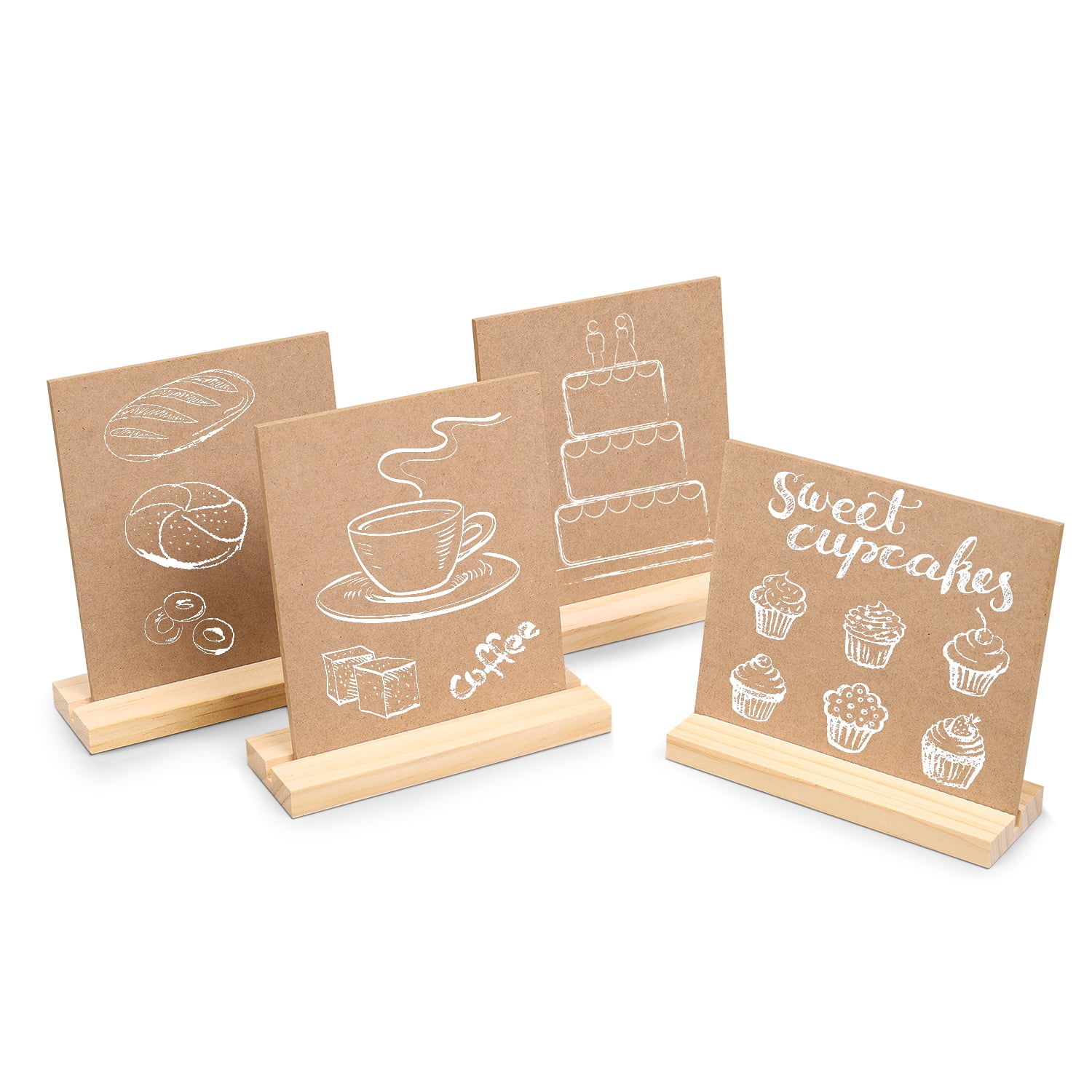 Small Tabletop Sign Mini Chalkboards Signs with Stand - 4 Pack Tabletop Sign Holder Small ...