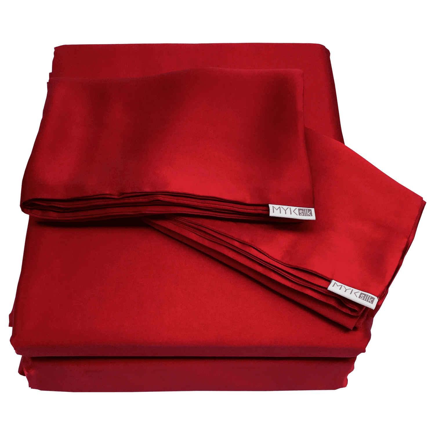 MYK Silk Luxury Mulberry Silk 4Pcs Bedding Set, Oeko Certified, Ultra Soft,  Hypoallergenic: Silk Flat Sheet, Fitted Sheet and Two Pillowcases