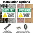 thumbnail image 3 of (2 Pack) Safety Glasses & Vests Must With Symbol OSHA Safety First Sign 24 Inch X 18 Inch Indoor / Outdoor Rust-Free Aluminum Metal Signs for Workplace, Workshop, and Construction Site, 3 of 8