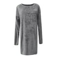 thumbnail image 4 of HCURIBAD Oversized Sweater Dress for Women Clearance! Women's Furry Pullover Sweater Dress Loose Oversized Long Knitted Tops, Long Sweater Gray L, 4 of 4