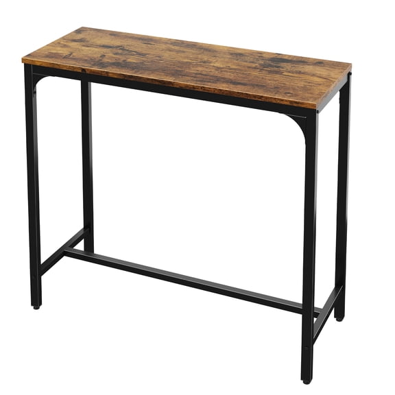 40" High Rectangular Bar Table with Sturdy Metal Frame – Counter Height Pub Table, Narrow Kitchen Island Table for Small Spaces, Apartment, Living Room (Table Only)