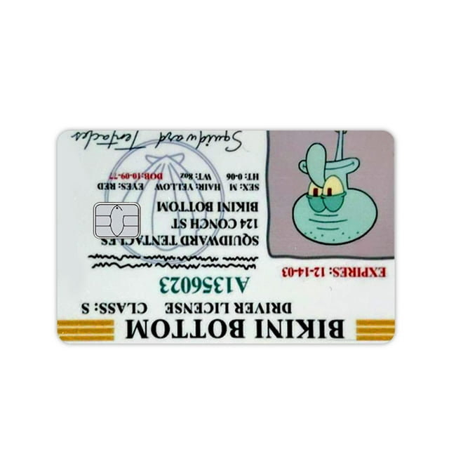 Anime Diy Sponge-Bob Patrick Star Squidward Tentacles Cartoon Credit Card Skin Stickers for Bank Debit Card Metro Card Film Skin