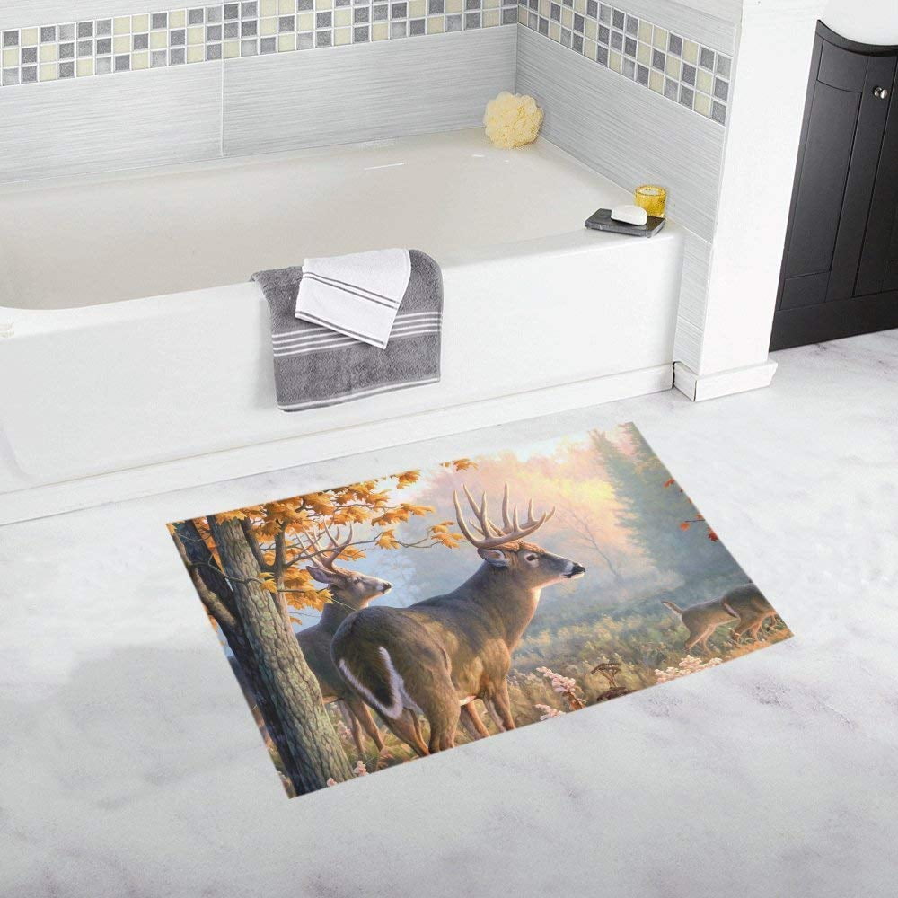 CADecor Deer In Forest NonSlip Bath Mat Rug Bath Doormat Floor Rug