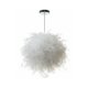 thumbnail image 1 of 1 paquete de luz colgante de plumas blancas Lámpara colgante de araña de 30 cm Pantalla E27 Luz de techo para dormitorio, sala de estar, comedor, comedor, decoración, 1 of 5