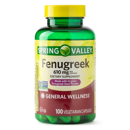 Spring Valley Fenugreek Dietary Supplement Capsules, 610 mg, 100