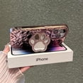 thumbnail image 5 of Compatible with iPhone 14 Pro Max 6.7'' Pleated Chrome Plating Cute Case with Cat Paws Holder Stand Mirror Kickstand Soft Shockproof Protective Cover for Women & Girls (Rose Gold), 5 of 8