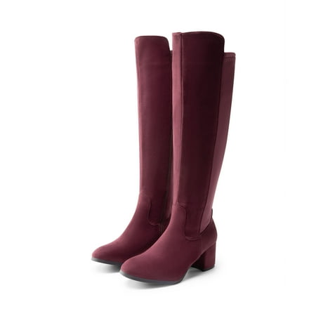

DREAM PAIRS Women s Knee High Stretchy Fashion Riding Boots BURGUNDY 11