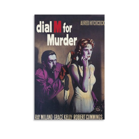 American Psychological Thriller Movie Dial M for Murder Retro Poster Gifts Canvas Painting Poster Wall Art Decorative Picture Prints Modern Decor 20x30inch(50x75cm)
