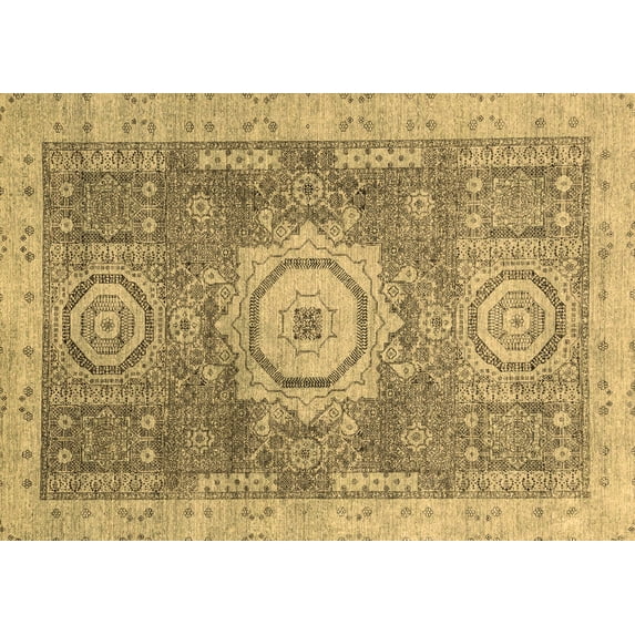 Ahgly Company Indoor Rectangle Abstract Brown Modern Area Rugs, 7' x 10'