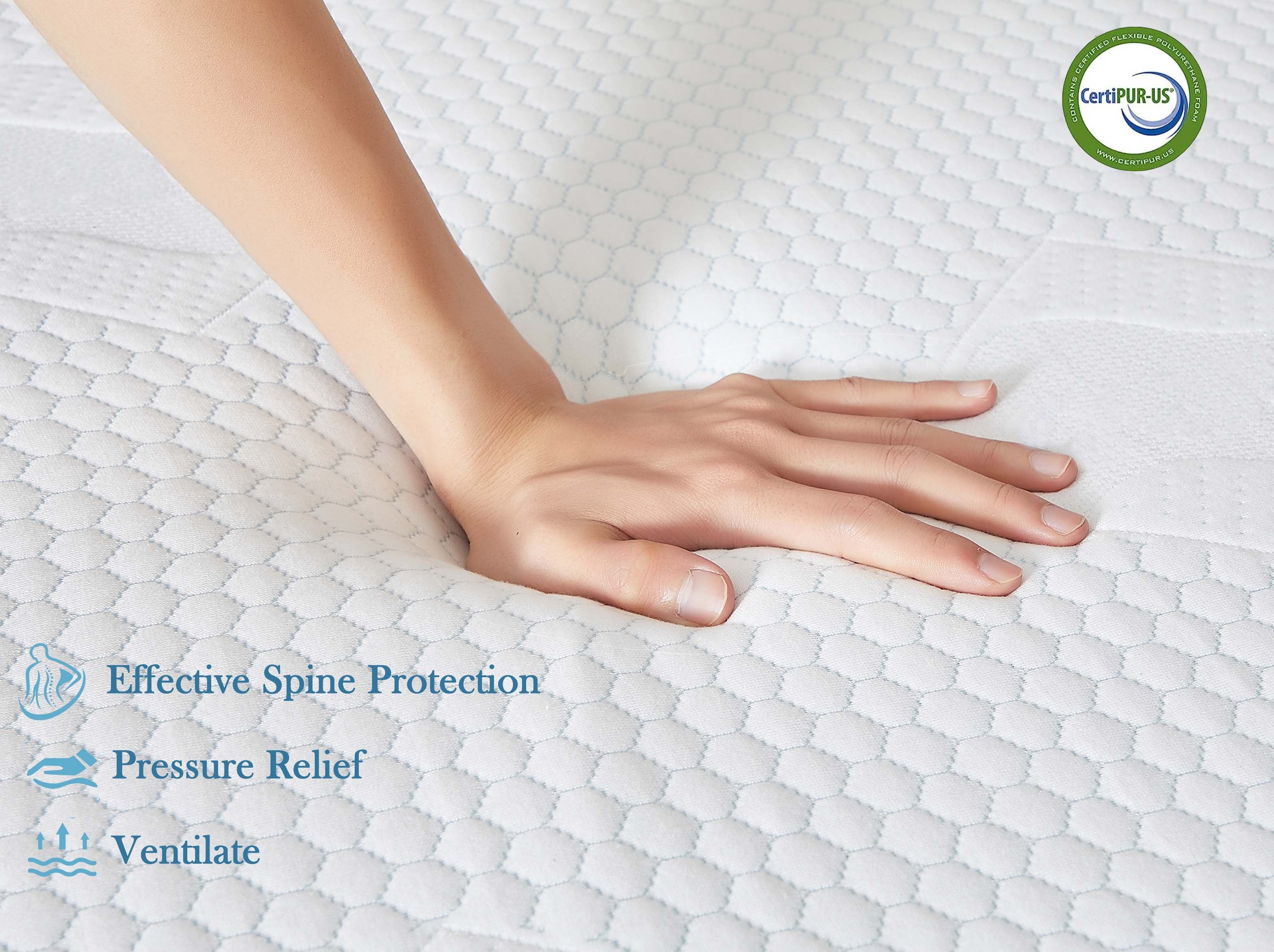 BMMB 5 inch Memory Foam Mattress, Medium-Firm, Waterproof Cover ,Twin Size, Kids Adult