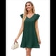 thumbnail image 1 of Vestidos de Verano para Mujer, Cuello en V, Corta, Vestido Informal, Verde Oscuro, L, 1 of 8