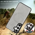 thumbnail image 4 of Allytechgroup Slim Phone Case for Samsung Galaxy S25 Edge, [Compatile with Magsafe] Magnetic Back Cover Anti-Scratch Lightweight Shockproof Retro PU Leather Shell Case for Women Men, Gray, 4 of 6