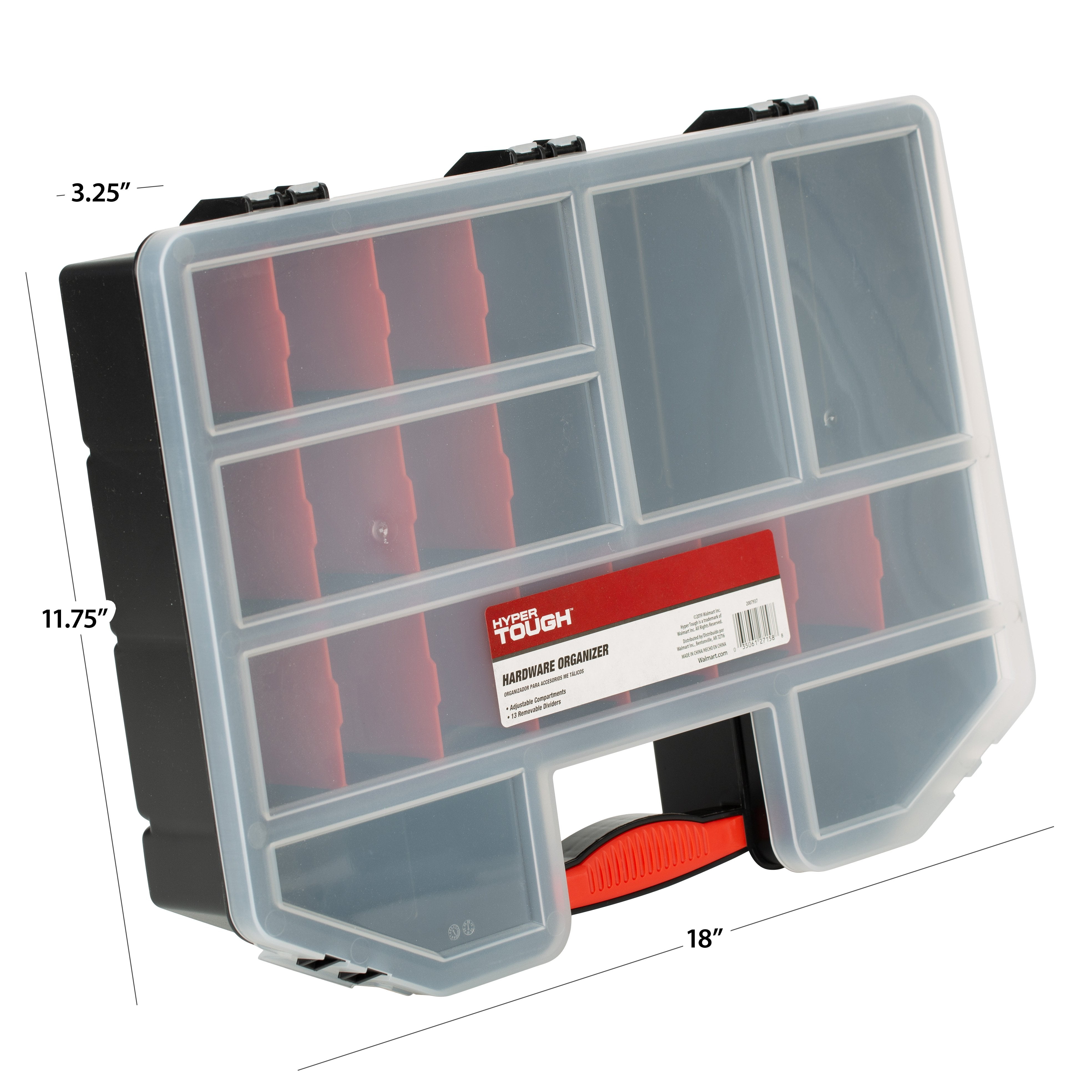 Hyper Tough Small Parts Organizer Case, Fastener Storage, Black