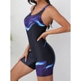 thumbnail image 3 of Charmo Women's One Piece Swimsuits Boyleg Shorts Full Coverage Slimming Bathing Suits Athletic Racerback Modest Swimwear, 3 of 7