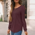 thumbnail image 3 of SUNBS Blouses for Women Business Casual Dressy Tops Crewneck Pleated Long Sleeve Shirts Trendy Clothes, 3 of 8