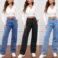 thumbnail image 6 of Girl's Cute Baggy Wide Leg Jeans Elastic High Waisted Denim Pants Bottoms With Pockets, 6 of 6