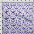 thumbnail image 3 of oneOone Cotton Silk Purplish Blue Fabric Geometric & Mandala Watercolor Quilting Supplies Print Sewing Fabric By The Yard 42 Inch Wide, 3 of 4