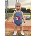 thumbnail image 6 of BemeyourBBs Baby Boys Baseball First Birthday Outfit Half Way To One Years Old Birthday Clothes Summer Romper Overalls Letter Baseball Embroidery Short Sleeve Bodysuits Jumpsuits Overalls, 6 of 9