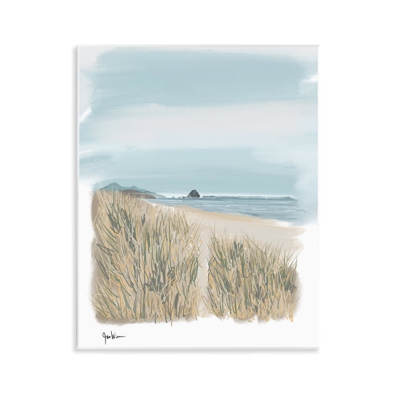 Stupell Industries Path To Calm Beach Landscape & Nature Painting Unframed Art Print Wall Art, 11 x 14