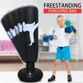 thumbnail image 4 of 1.6M Fitness Sports Inflatable Boxing Column Vertical Adult Thickened Tumbler Fighting Column  Black, 4 of 8