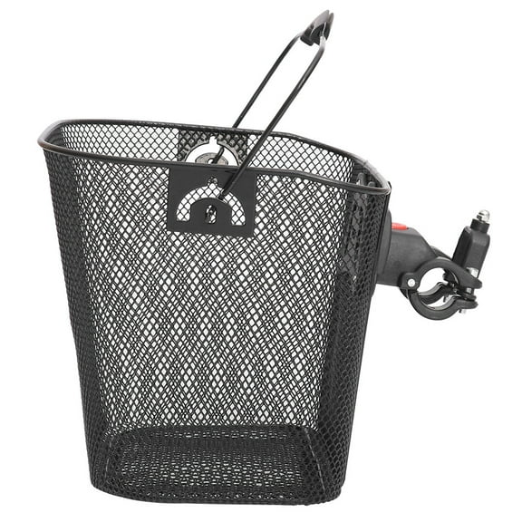 UPOUART Portable Black Metal Wire Front Bike Basket with Quick Release and Large Capacity for Cycling Storage