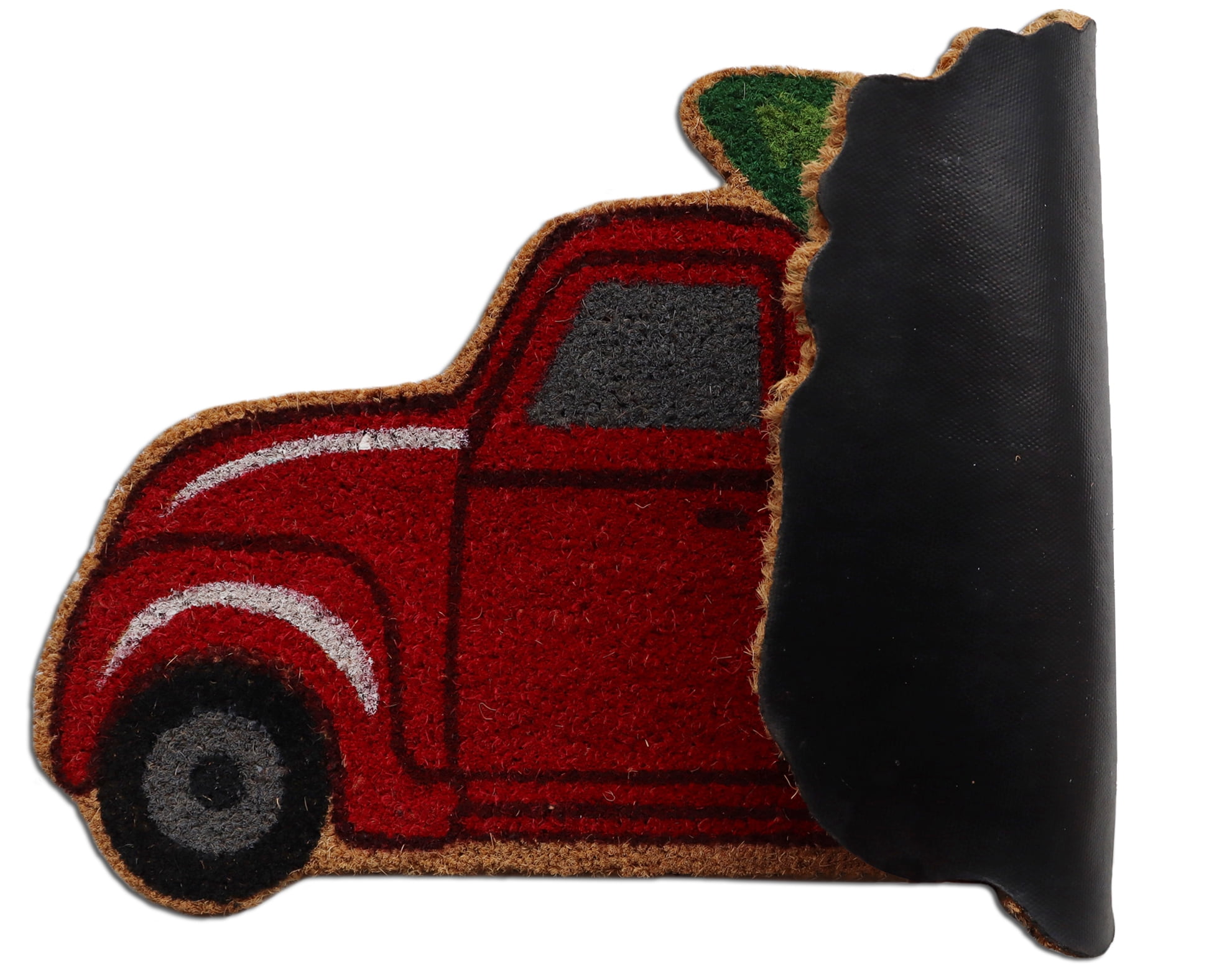 ThisWear Winter Doormat Hello Winter Decor Holiday Party Supplies Classic  Red Truck with Tree Doormat Multi