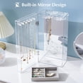 thumbnail image 3 of Soporte Acrílico para Collares, 24 Ganchos Estante Exhibidor Transparente Anti-Polvo Acrylic Necklace Holder Stand con Espejo (Clearmirror), 3 of 8