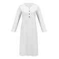 thumbnail image 4 of Utoimkio Women's Casual Long Sleeve Maxi Dress Casual Loose V Neck Button Down Long Dresses for Women with Pockets, 4 of 5