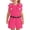 Hot Pink, variant on Baby Girl Summer 3 PC Outfit Sets,Sleeveless Ribbed Top + Belted Shorts Red Size 3Y