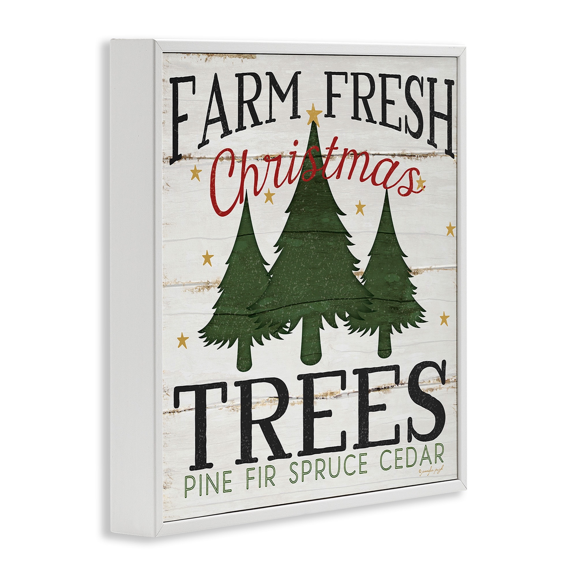 Stupell Industries Farm Fresh Christmas Trees, 24 x 24,Design by Jennifer Pugh